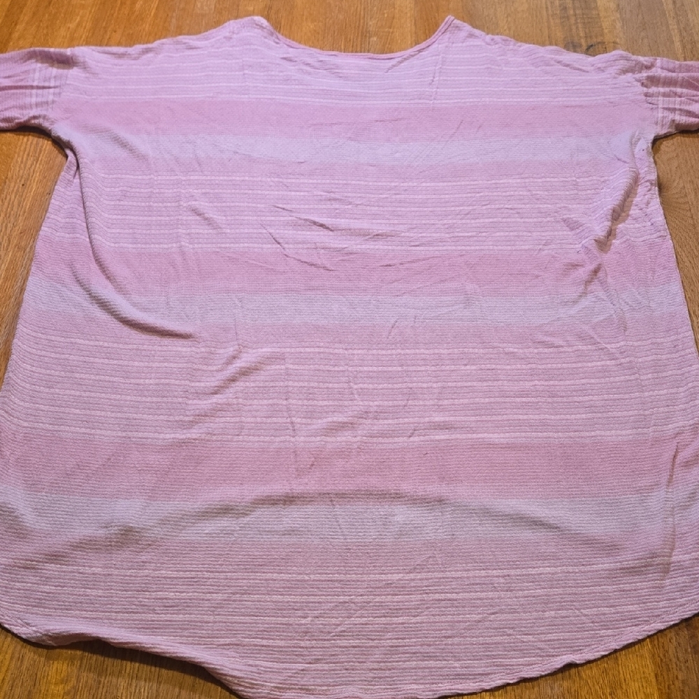 LuLaRoe Women Small Irma Pink Textured Stripe Hi-Lo Stretch Oversized‎ Tunic - Picture 7 of 7